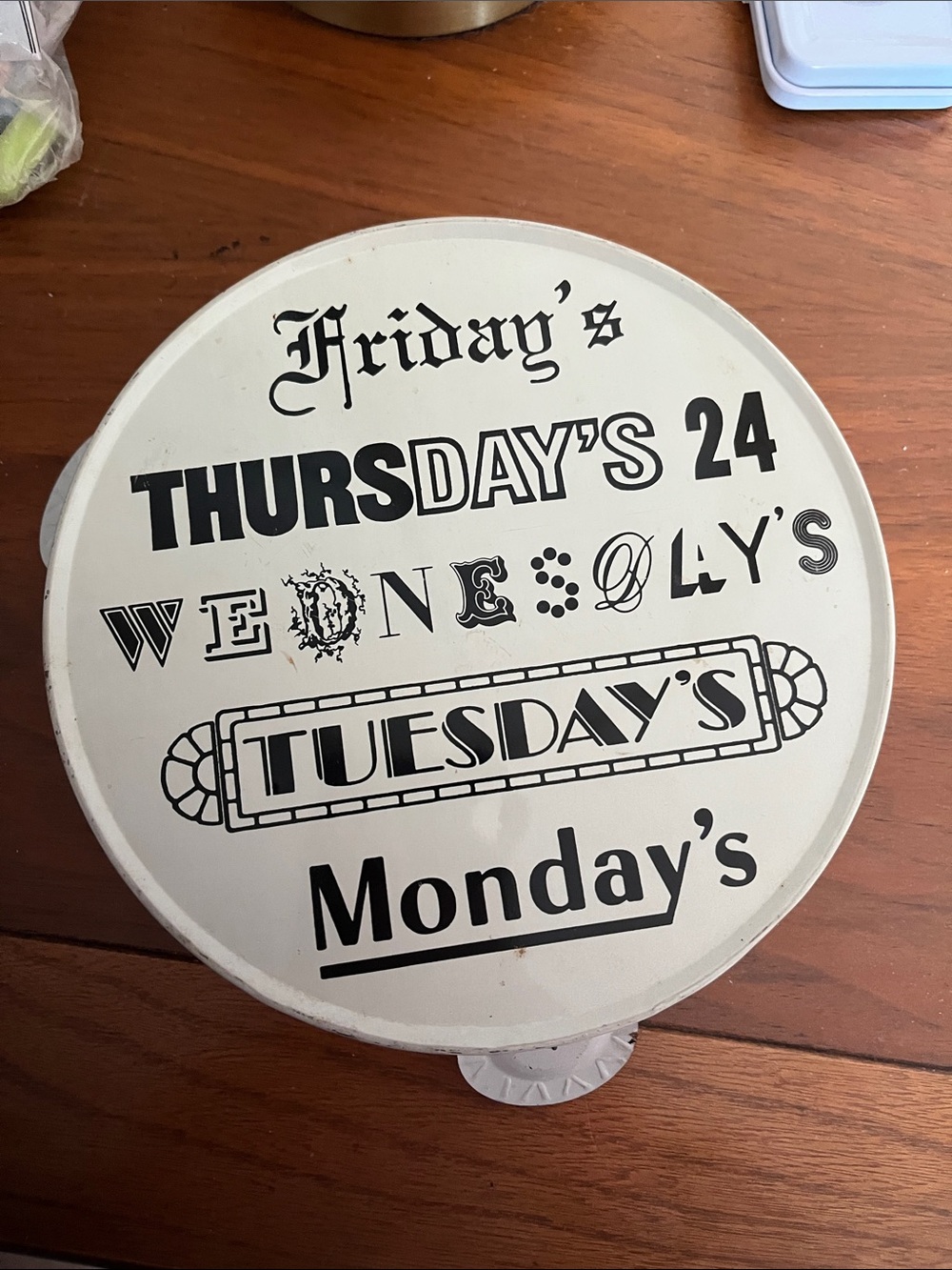 Vintage John Lennon One on One promotionalTGI Fridays 6.25” tambourine